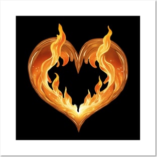 Heart flame Posters and Art